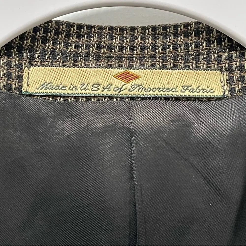 Vintage Joseph Abboud Jacobsons 100% Wool Sport Coat Jacket Tweed USA Men 43L